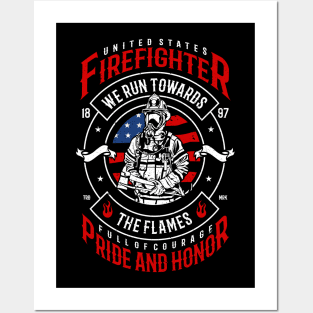 Fire Fighter Posters and Art